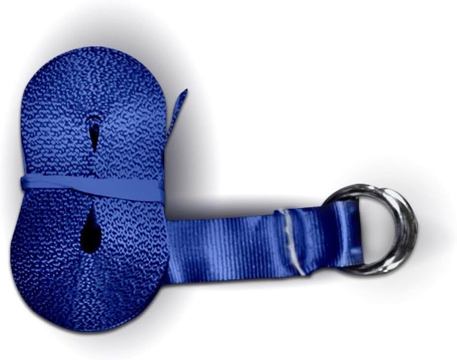 AASMAAN Sports Nylon Mesh Strap Double D-Ring | 1.5 inches Wide by 13 feet Long | 10 Packs | Used to Secure Bounce Houses, Slides, Obstacle Areas, West Coast Frames