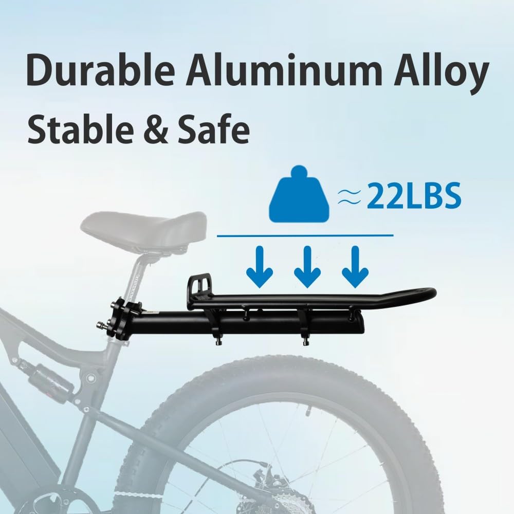 Fat Tire Bike Rack and Electric Bike Rack, Parrilla para Bicicletas Trasera, Ideas as Cargo Rack with Load Capacity (60KG Load Capacity)