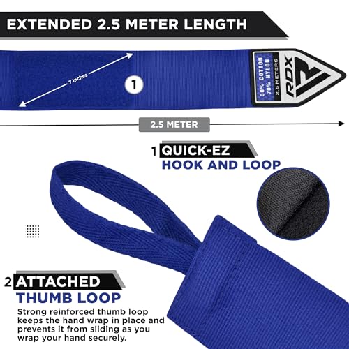 Kids Boxing Wraps 2.5M Junior Hand Wraps with Thumb Loop Support - Muay Thai MMA Training