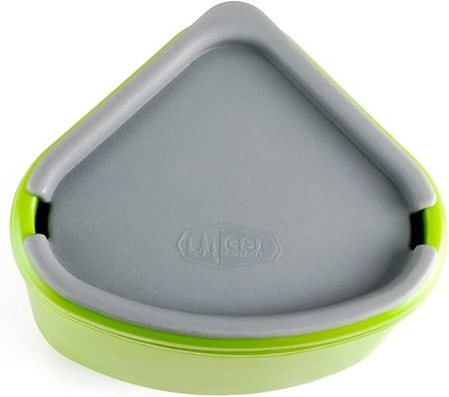 GSI Outdoors Gourmet Nesting Mug + Bowl, Green with Insulated Sleeve for Camping, Travel & Picnics