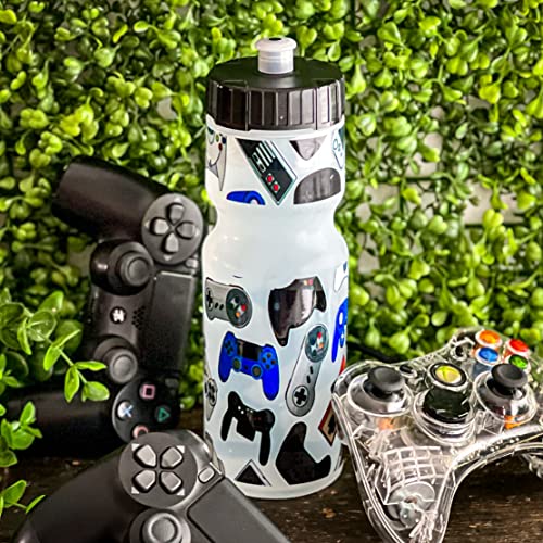 Kids BPA-Free Sports Water Bottle 22 oz - Video Games Design - 50 Strong