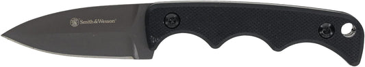 Smith & Wesson H.R.T Spear Point Neck Knife 5.5 in Overall Length with 2 in Blade Length and Breakaway Lanyard,Black
