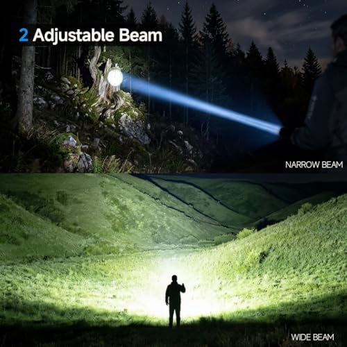 High Lumens Rechargeable LED Flashlight 99,000 Lumens Waterproof 2 Pack