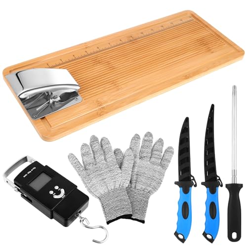 Classic Fish Fillet Board Set with Clamps Knives Gloves and Scale