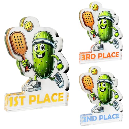 Green Pickleball Trophy & Medals Set - Funny Award for Tournament & Competition