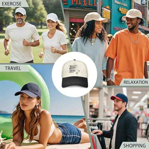 Funny Goose Hat Silly Goose On The Loose Trucker Hat Women Vintage Mesh Cap for Summer