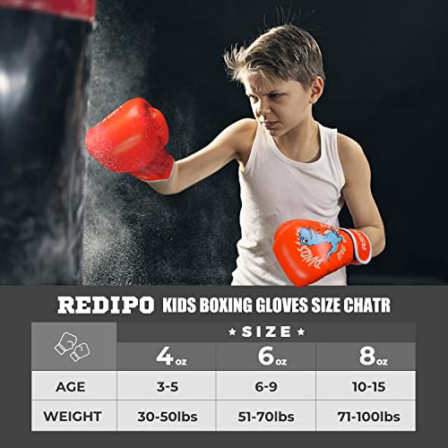 Kids Boxing Gloves for Boys and Girls, Youth Training Gloves, Orange 4 OZ