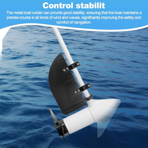 Trolling Motor Rudder, Boat Rudder Kit, Trolling Motor Accessories, Boat Rudder, Fits Most 24-55 Thrust Trolling Motors, Boat Rudder for Pontoon Fishing Kayak Canoe Jon Boat