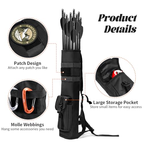 PSKOOK Lightweight Archery Back Arrow Quiver Black