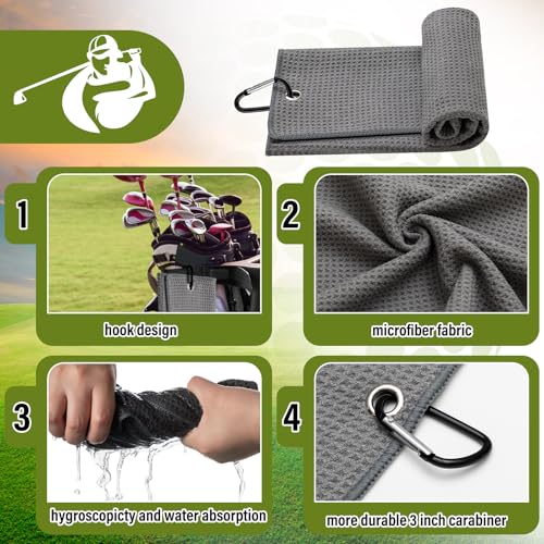 Liliful 12 Pcs Gray Golf Accessories Kit for Women and Men - Classic Style, Complete Golf Gear Set