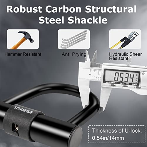 Heavy Duty Bike Chain Lock with U Lock - 3 Feet, 6mm Chain - Security Bike Lock with 2 Keys