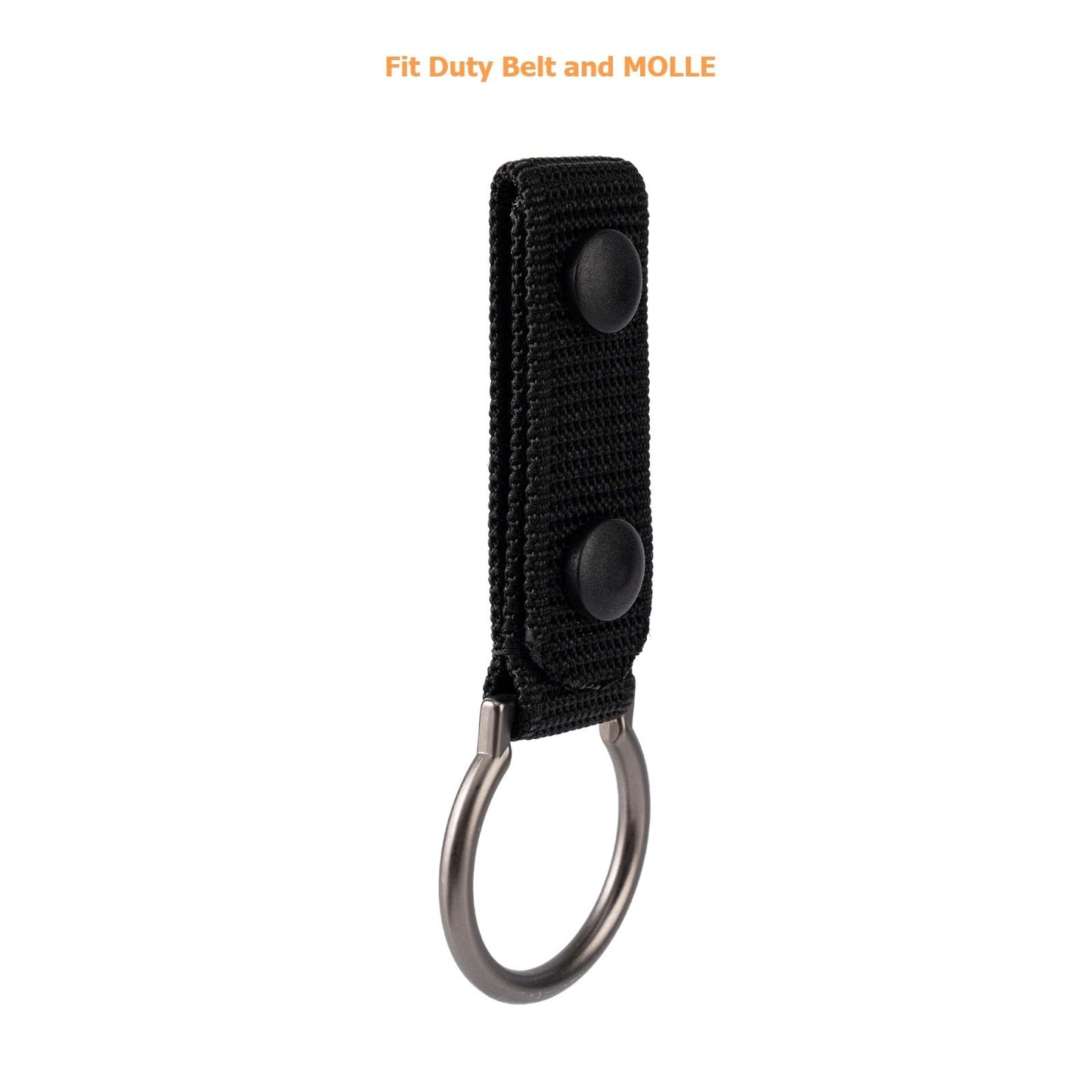 TACNEX Side Handle Baton Holder D/C Cell Flashlight Carrier 1.5" Metal Ring Police Stick Holster Nylon Strap Duty Belt Keeper
