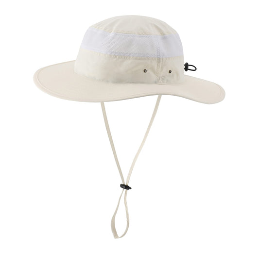 Home Prefer Men's Sun Hat UPF 50+ Wide Brim Bucket Hat Windproof Fishing Hats (Ivory)