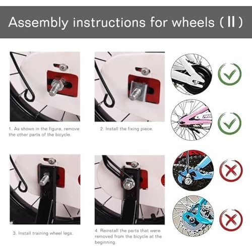 DDJKCZ Training Wheels for Kids Bicycle,Flash Mute Big Wheel Compatible for 12 14 16 18 20 inch Single Speed Bike