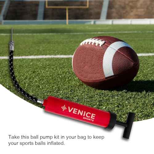 Ball Pump Kit - 8" - Perfect for Soccer Balls Volleball Basketball Football and More - Complete Hand Pump Kit with Needles, Flexible Hose and Carry Bag