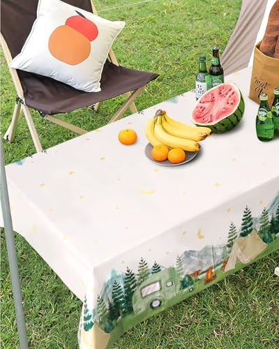 Waterproof Camping Tablecloth Set - 3 Plastic Rectangular Table Covers