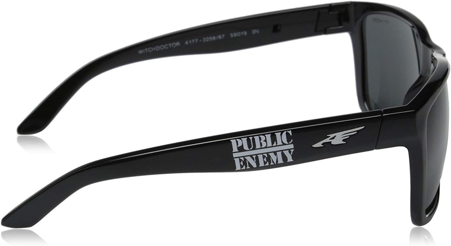 ARNETTE Witch Doctor An4177-20 2258/87 Sunglasses Gloss Black Frame 59mm w/Grey Lens