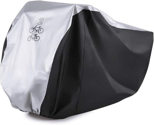 Maveek Bycicle Cover for 2 Bikes Waterproof Cycle Dirt Bike Outdoor Rain Dust Snow Water Wind Sun Resistant UV Protection Winter Summer Cold All Weather Indoor Garage Storage Road Mountain Bike