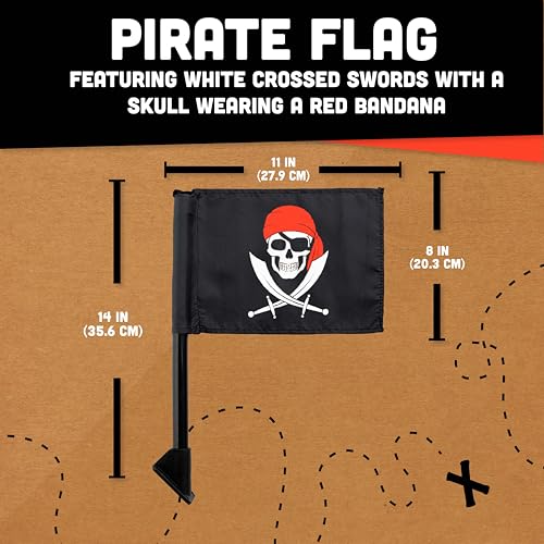 Small Pirate Flag Swing Set Accessory - Kids Outdoor Play Toy