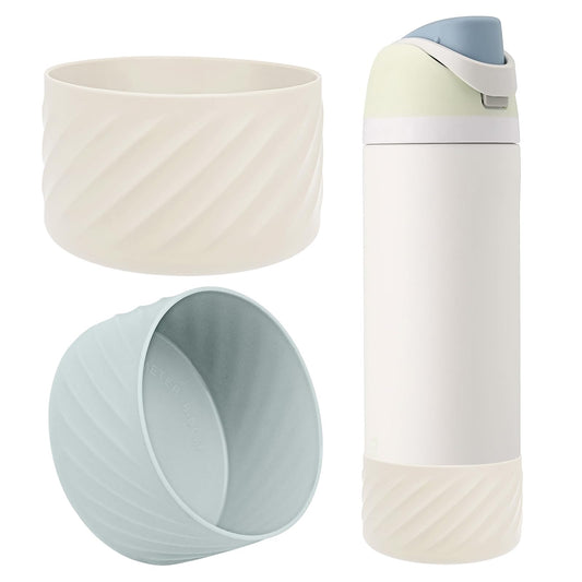 2Pcs Silicone Boot Base Sleeve for Owala Water Bottle FreeSip Twist and Flip Protective Silicone Bottom Bumper for Owala Flask Water Bottle Accessories BPA Free