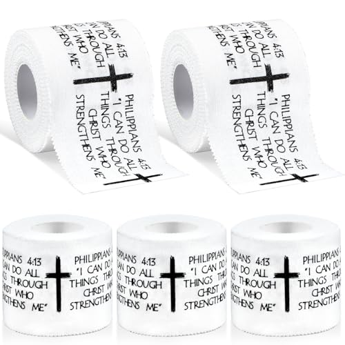 Christian Athletic Tape 5 Rolls - Supportive Cotton & Zinc Oxide Wrist Wraps for Athletes - Variation 5