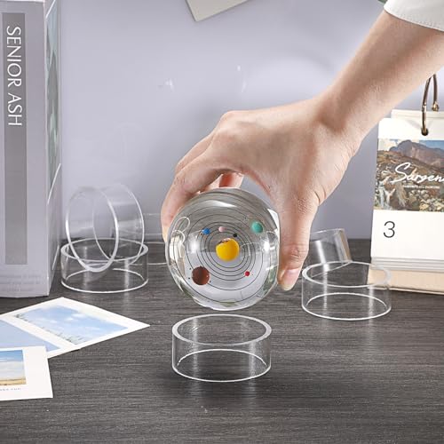 Hipiwe 2.6 Inch Clear Plastic Soccer Ball Display Stands - Pack of 6