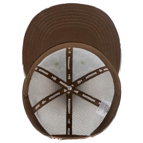 Flat Brim Trucker Cap Adjustable Snapback Mesh Back Hat - Color Block Camo, One Size