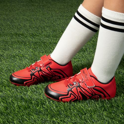 Kids Soccer Cleats - Little Kid 13, Red & Black, Boys Girls Sports Shoes