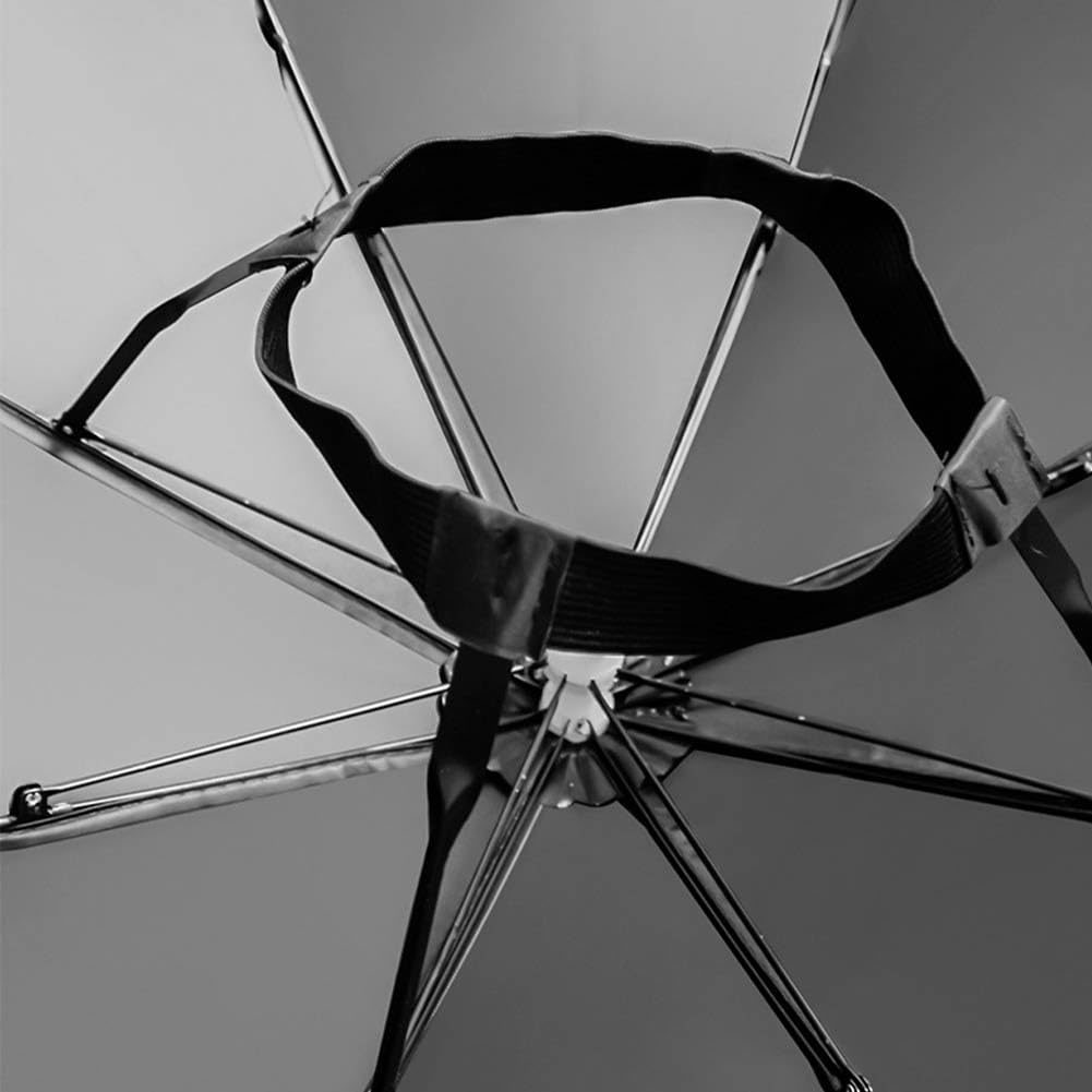 JOONOR Umbrella Hat Pack of 2 -Fishing Umbrella Hat Folding Adjustable Sun Rain Cap, 27”Hands Free Umbrellas, 8-Ribs Anti-UV Waterproof Headwear for Outdoor Fishing Sunshade,Black+Grey