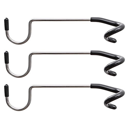 Baluue 3Pcs Outdoor Camping Lamp Pole Hooks, Non-Slip Portable Multi-Functional S Hooks for Tent Light, String Lights, and Outdoor Hanging, Steel and Rubber