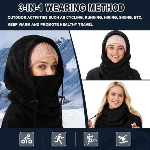 Balaclava Winter Men's and Women's Ski Masks - Outdoor Windproof Warm Hat, Ideal Winter Mask and Hooded Scarf