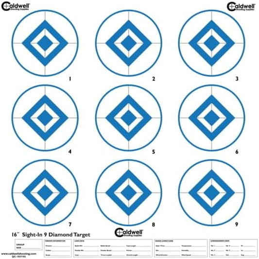 Caldwell High Contrast Sight In Targets with Triangle Shapes, Grid Backing and Hi Vis Color for Outdoor, Range, Shooting and Hunting, 10 Pack