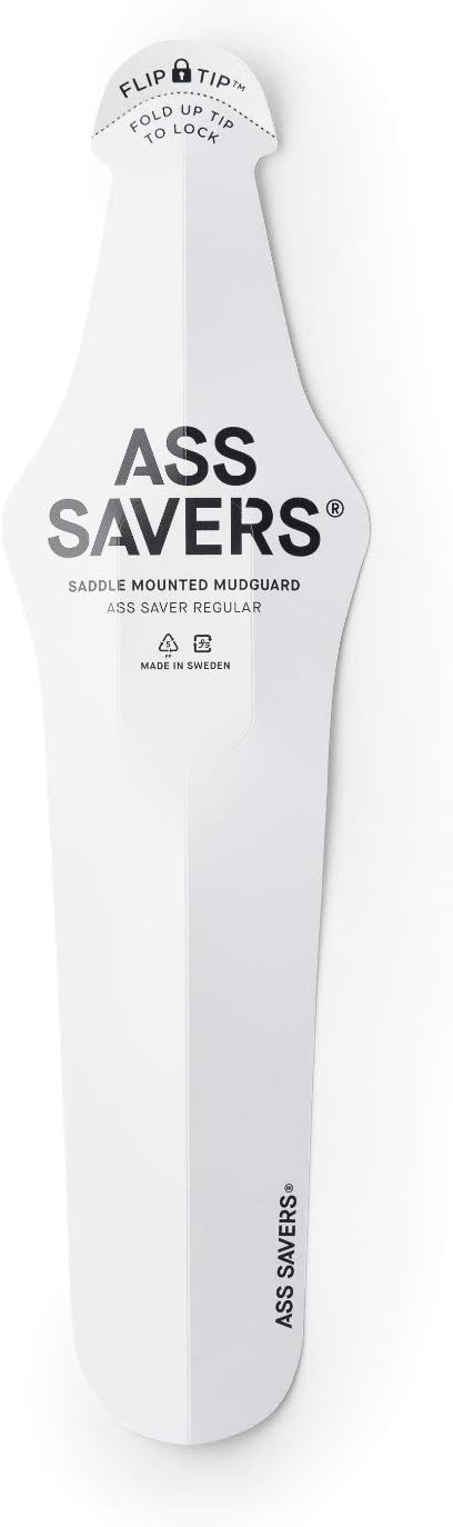 ASS SAVERS New Generation 4 Rain Fenders Flip Tip Clip On Mudguard Bicycle Fender White