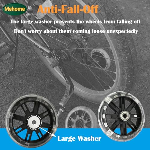 Black Bike Training Wheels for 12-20 Inch Single-Speed Kids' Bikes