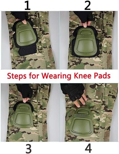 H World Shopping Military Army Tactical Airsoft Paintball Shooting Pants Combat Men Pants with Knee Pads (DW,M-32W)