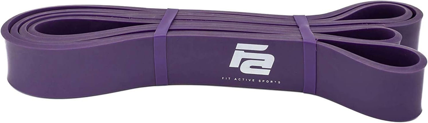 Fit Active Sports Resistance Workout Exercise Bands for Home, Gym, Stretching, Strength Training, Weightlifting, Pull Up Assist - Indoor and Outdoor Use