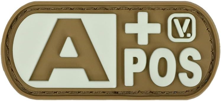 A+ Positive Blood Type 'Super-Lumen' Glow-in-The-Dark Patch (Wolf Gray)