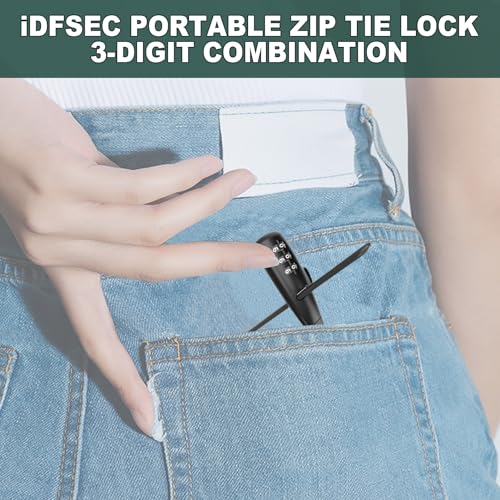 22 Inch Combination Zip Tie Bike Lock 2 Pack - Adjustable & Weather-Resistant