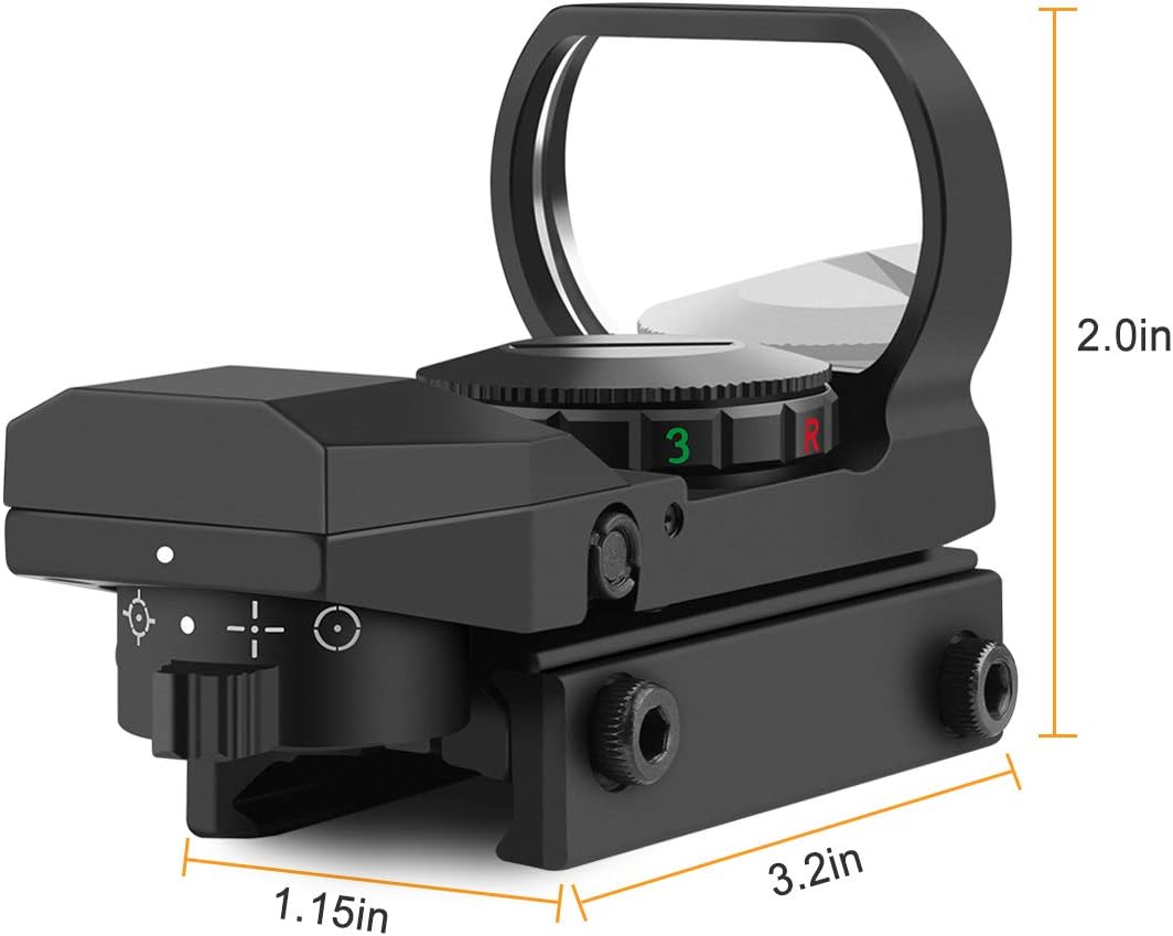 Feyachi Reflex Sight - Adjustable Reticle (4 Styles) Both Red and Green in one Sight!