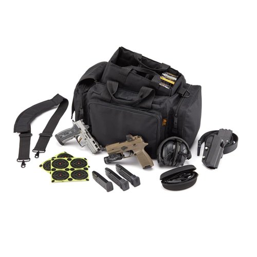 US PeaceKeeper Products P22320 - Competitor Range Bag - Heavy-Duty Water-Resistant Fabric - Wrap Around Handles - Padded Pockets - Black