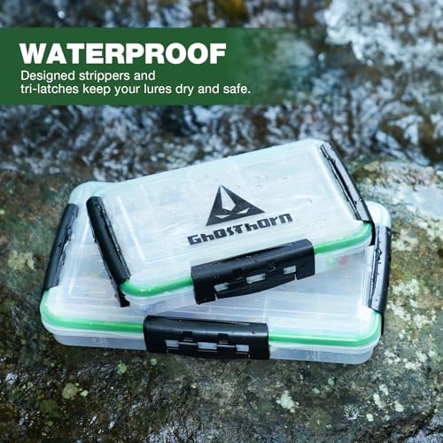 Ghosthorn Waterproof Fishing Tackle Box Organizer 3600 Lure Storage 2 Pack