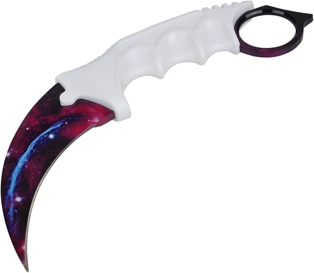 Andux Karambit Camping Hunting Tool with Cord ZD-01 (Purple-White)