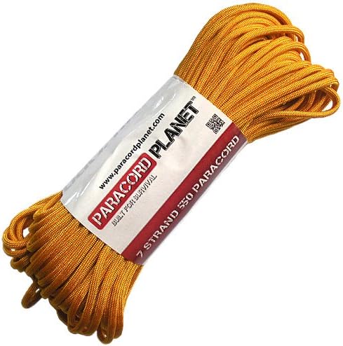 Paracord Planet 550 lb, 50' Foot Hank, Parachute Cord. Also Known as Paracord Rope, Parachute Rope, Utility Cord, Tactical Cord, and Military Cord. USA Made to Provide Durability and Strength.