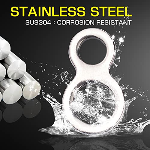 S 25pcs Stainless Steel Fishing Rings Saltwater & Freshwater Jigging Ring Kit 250lb
