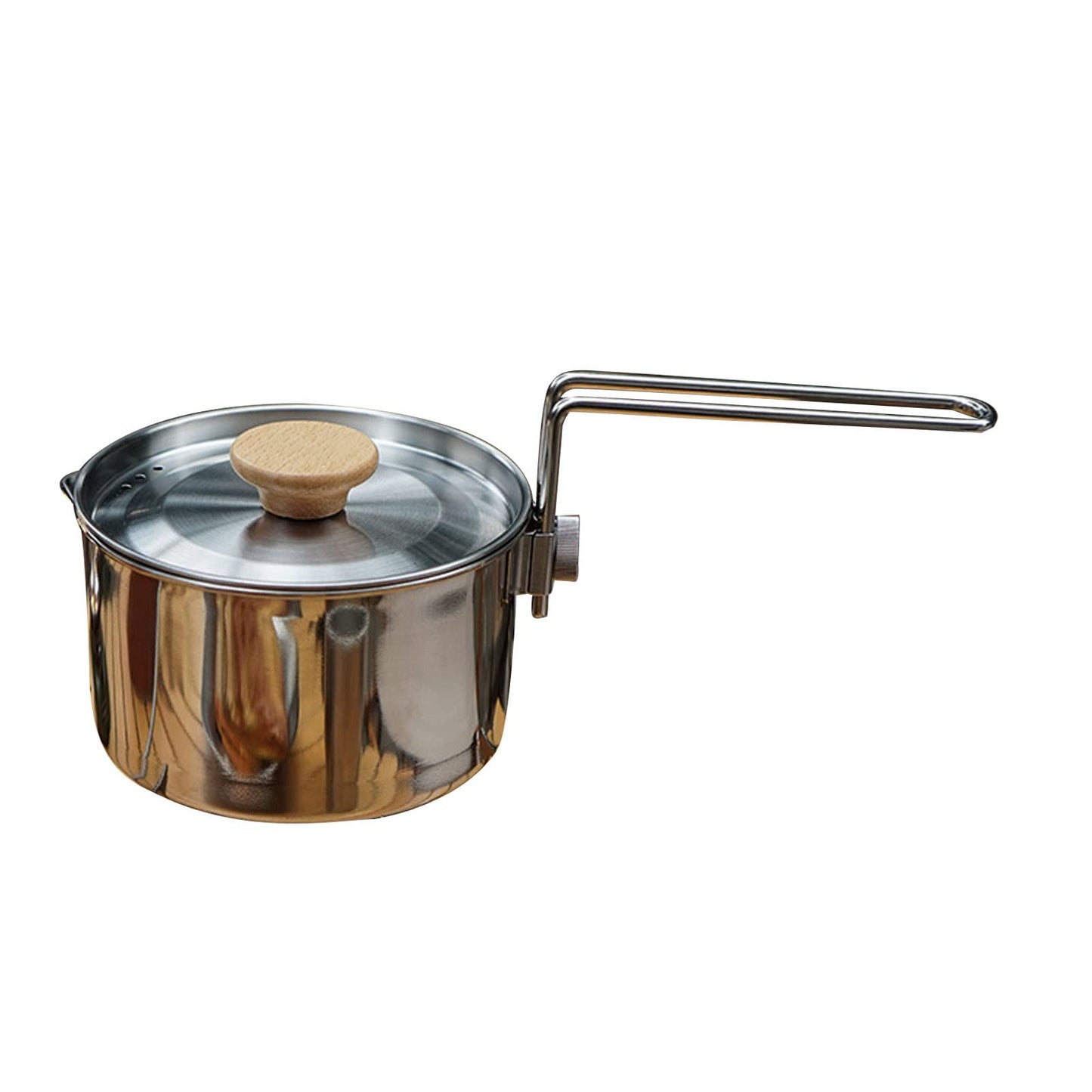 Wisecoco Camping Kettle,1L Stainless Steel Camping Kettle Removable Handle Portable Outdoors Camping Pot Cookware Coffee Tea Picnic Camping Pot with Lids for Hiking Backpacking Picnic
