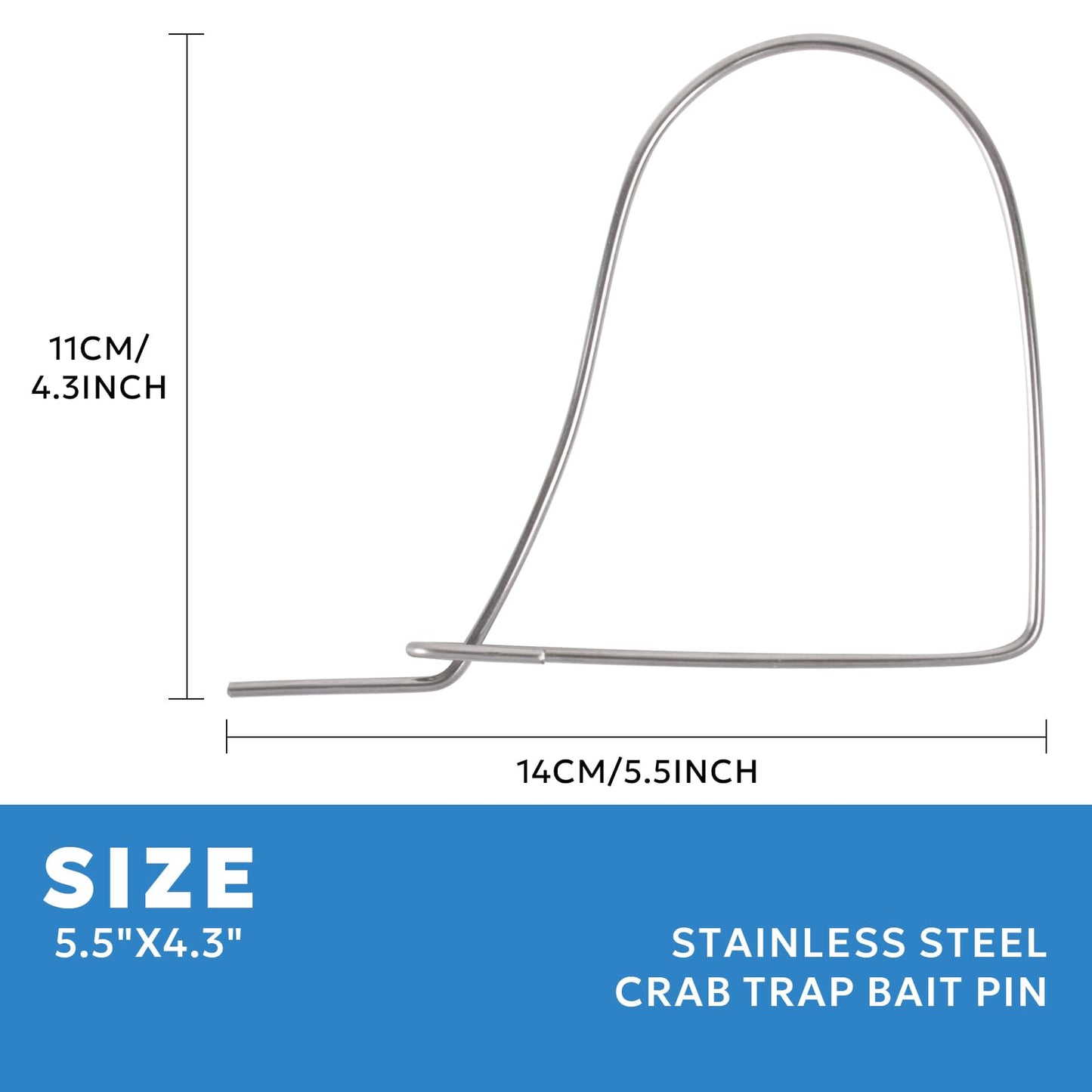 A1FISHER 6PCS Stainless Steel Bait Pin Combo 4.5" for Rigging Bait in Crab Trap, Silver