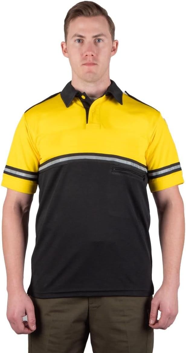 First Class Two Tone Bike Patrol Shirt with Reflective Stripes and Zipper Pocket