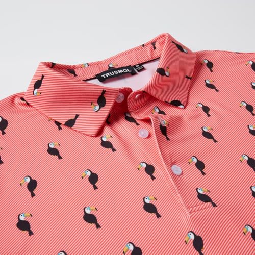 Golf Shirts for Men Dry Fit Performance Print Short Sleeve Moisture Wicking Golf Polo Shirts