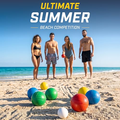 GoSports 90 mm Bocce Ball Set - Composite Balls for Outdoor Lawn Game - Variation: Composite