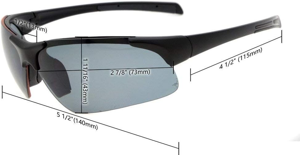 Eyekepper TR90 Unbreakable Sports Polarized Half-Rimless Bifocal Sunglasses